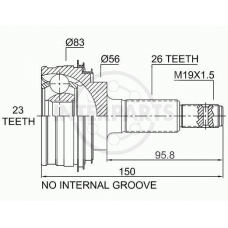 OJ-0202 InterParts Шарнирный комплект, приводной вал