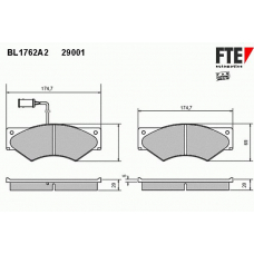 BL1762A2 FTE Комплект тормозных колодок, дисковый тормоз