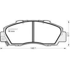 582 MGA Комплект тормозных колодок, дисковый тормоз