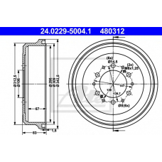 24.0229-5004.1 ATE Тормозной барабан