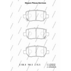 H361A14 NPS Комплект тормозных колодок, дисковый тормоз