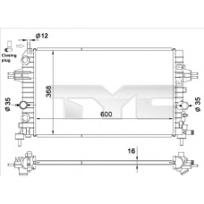 725-0036 TYC Радиатор, охлаждение двигателя