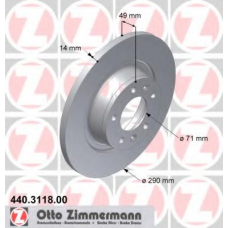 440.3118.00 ZIMMERMANN Тормозной диск