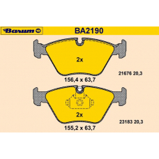 BA2190 BARUM Комплект тормозных колодок, дисковый тормоз