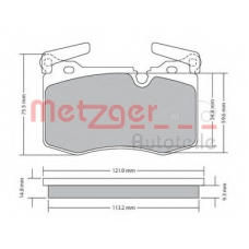 1170483 METZGER Комплект тормозных колодок, дисковый тормоз