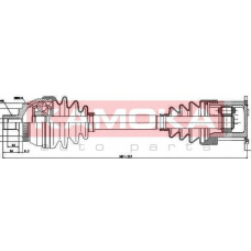 VW1138902 KAMOKA Приводной вал