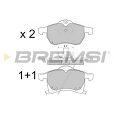 BP2811 BREMSI Комплект тормозных колодок, дисковый тормоз