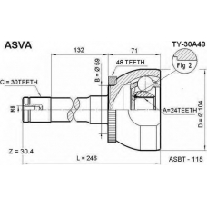 TY-30A48 ASVA Шарнирный комплект, приводной вал