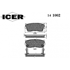 141002 ICER Комплект тормозных колодок, дисковый тормоз