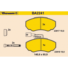 BA2241 BARUM Комплект тормозных колодок, дисковый тормоз