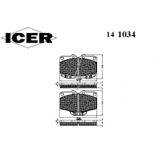 141034 ICER Комплект тормозных колодок, дисковый тормоз