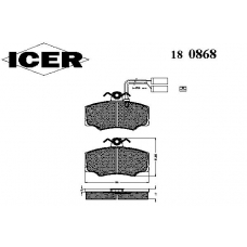 180868 ICER Комплект тормозных колодок, дисковый тормоз