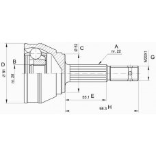 CVJ5025.10 OPEN PARTS Шарнирный комплект, приводной вал