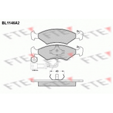 BL1146A2 FTE Комплект тормозных колодок, дисковый тормоз