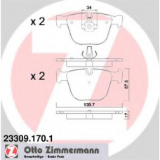 23309.170.1 ZIMMERMANN Комплект тормозных колодок, дисковый тормоз