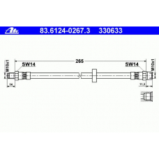 83.6124-0267.3 ATE Тормозной шланг