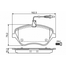 0 986 494 098 BOSCH Комплект тормозных колодок, дисковый тормоз