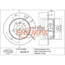 BD-2819 FREMAX Тормозной диск