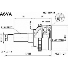 MZ-26A44 ASVA Шарнирный комплект, приводной вал