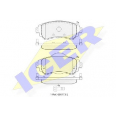 182027 ICER Комплект тормозных колодок, дисковый тормоз