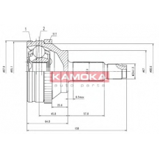 7088 KAMOKA Шарнирный комплект, приводной вал