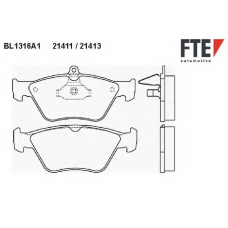 BL1316A1 FTE Комплект тормозных колодок, дисковый тормоз