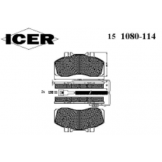 151080-114 ICER Комплект тормозных колодок, дисковый тормоз