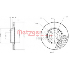 6110091 METZGER Тормозной диск