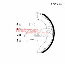 KR 215 METZGER Комплект тормозных колодок, стояночная тормозная с