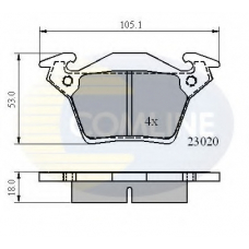CBP0888 COMLINE Комплект тормозных колодок, дисковый тормоз