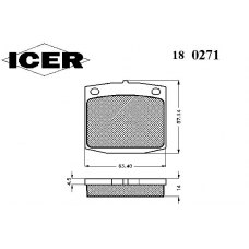 180271 ICER Комплект тормозных колодок, дисковый тормоз
