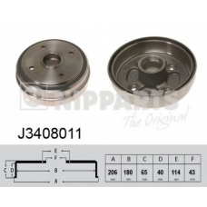J3408011 NIPPARTS Тормозной барабан