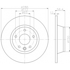 8DD 355 113-841 HELLA PAGID Тормозной диск