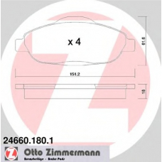 24660.180.1 ZIMMERMANN Комплект тормозных колодок, дисковый тормоз