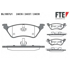 BL1887U1 FTE Комплект тормозных колодок, дисковый тормоз