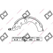 BS1055 DJ PARTS Комплект тормозных колодок