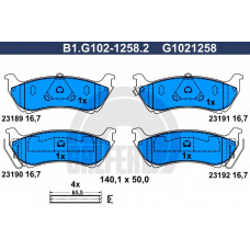 B1.G102-1258.2 GALFER Комплект тормозных колодок, дисковый тормоз