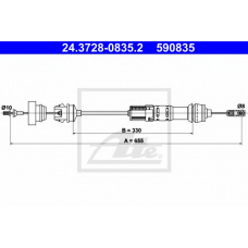 24.3728-0835.2 ATE Трос, управление сцеплением