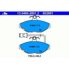13.0460-2801.2 ATE Комплект тормозных колодок, дисковый тормоз