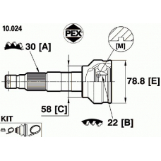10.024 PEX Шарнир, приводной вал