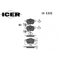 181331 ICER Комплект тормозных колодок, дисковый тормоз