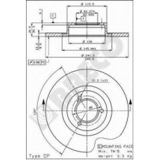 BS 7164 BRECO Тормозной диск