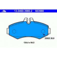 13.0460-3980.2 ATE Комплект тормозных колодок, дисковый тормоз