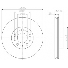 8DD 355 122-462 HELLA PAGID Тормозной диск