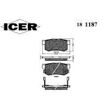 181187 ICER Комплект тормозных колодок, дисковый тормоз