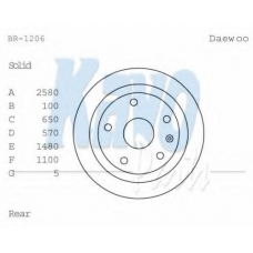 BR-1206 KAVO PARTS Тормозной диск