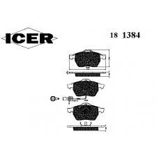 181384 ICER Комплект тормозных колодок, дисковый тормоз