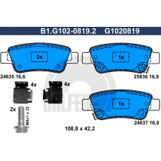 B1.G102-0819.2 GALFER Комплект тормозных колодок, дисковый тормоз