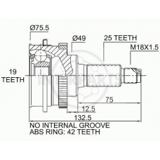 OJ-0722 InterParts Шарнирный комплект, приводной вал