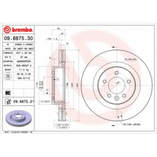 09.8875.31 BREMBO Тормозной диск